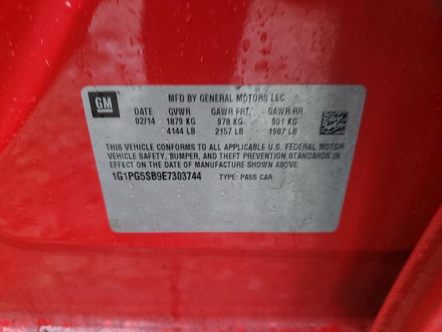 2014 CHEVROLET CRUZE LTZ 1G1PG5SB9E7303744