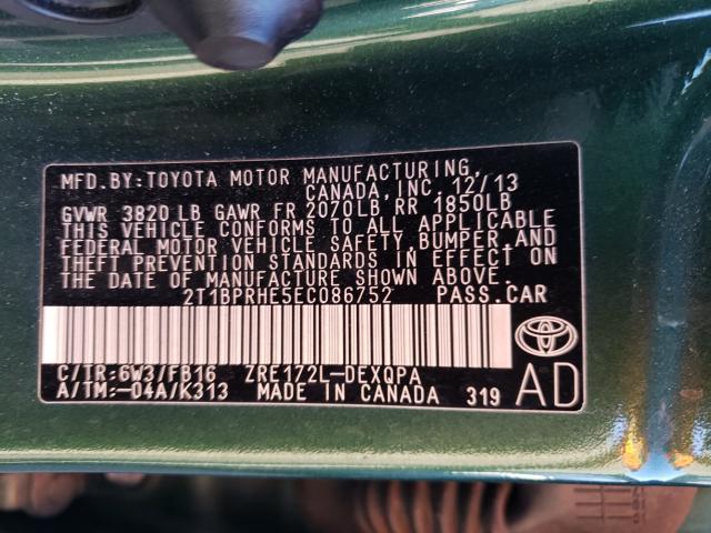2014 TOYOTA COROLLA EC 2T1BPRHE5EC086752