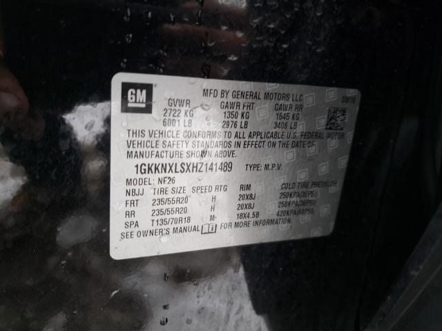2017 GMC ACADIA 1GKKNXLSXHZ141489