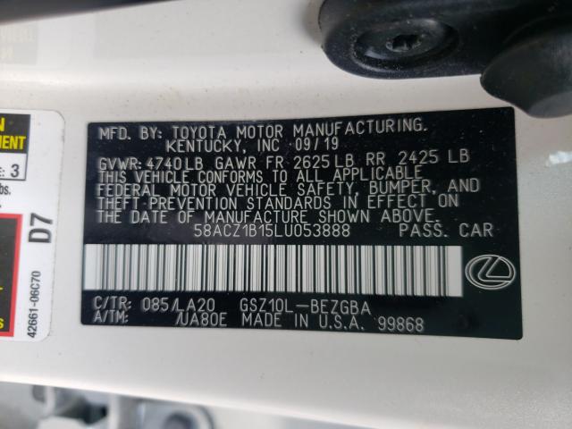 2020 LEXUS ES 350 BAS 58ACZ1B15LU053888