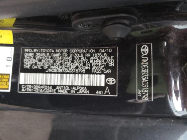 2010 TOYOTA SCION TC JTKDE3B73A0318798