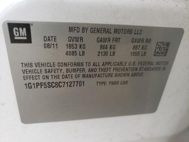 2012 CHEVROLET CRUZE LT 1G1PF5SC8C7127701