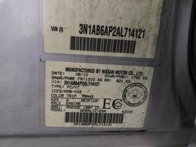 2010 NISSAN SENTRA 2.0 3N1AB6AP2AL714121