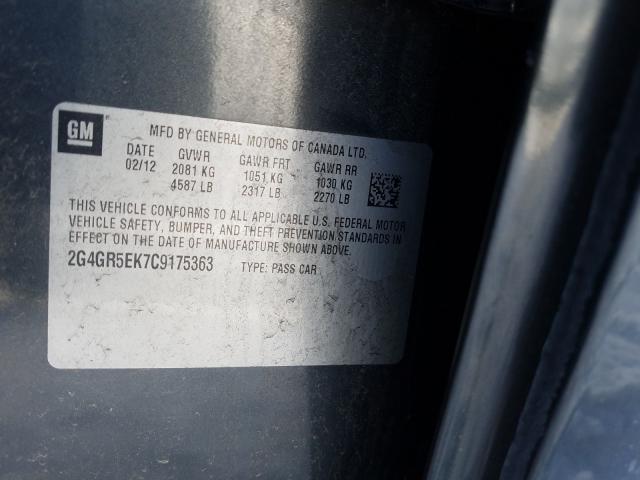 2012 BUICK REGAL 2G4GR5EK7C9175363