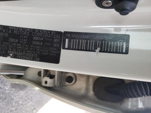 2015 KIA FORTE KNAFK4A67F5392675