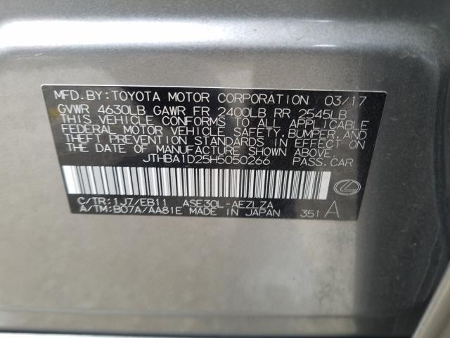2017 LEXUS IS 200T JTHBA1D25H5050266