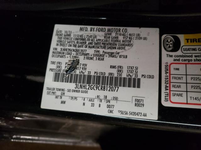 2012 LINCOLN MKZ 3LNHL2GC9CR812077