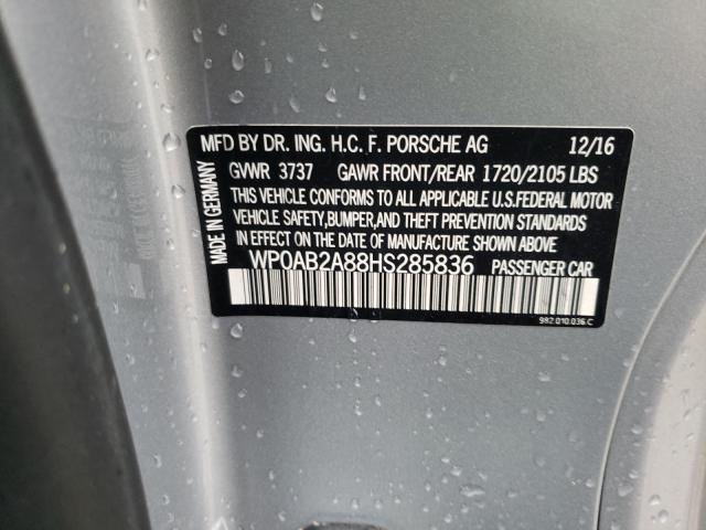 2017 PORSCHE CAYMAN S WP0AB2A88HS285836