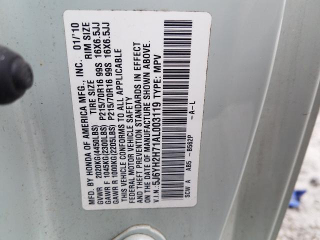 2010 HONDA ELEMENT EX 5J6YH2H71AL003119