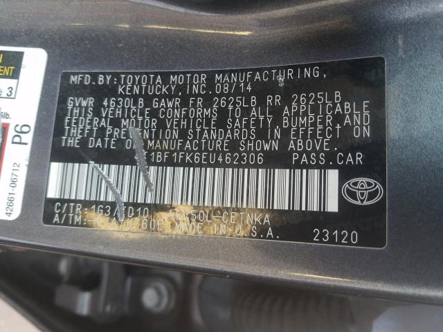 2014 TOYOTA CAMRY L 4T1BF1FK6EU462306