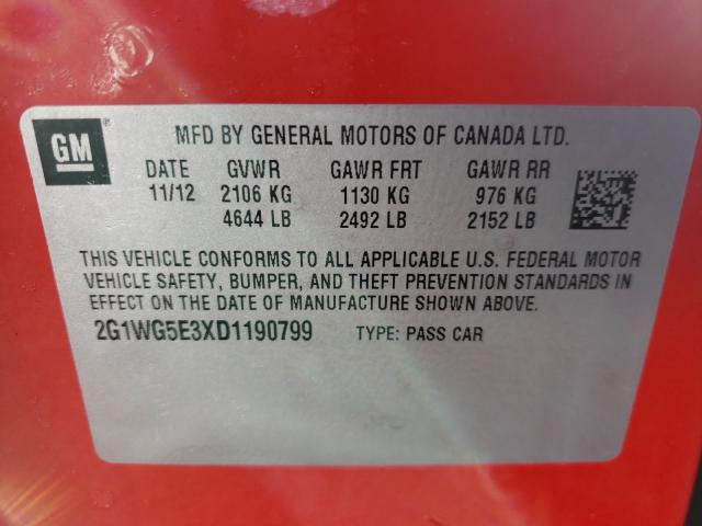 2013 CHEVROLET IMPALA LT 2G1WG5E3XD1190799