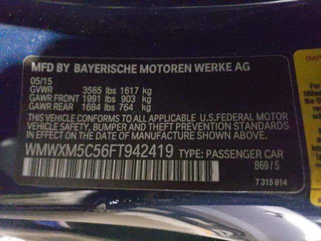 2015 MINI COOPER WMWXM5C56FT942419