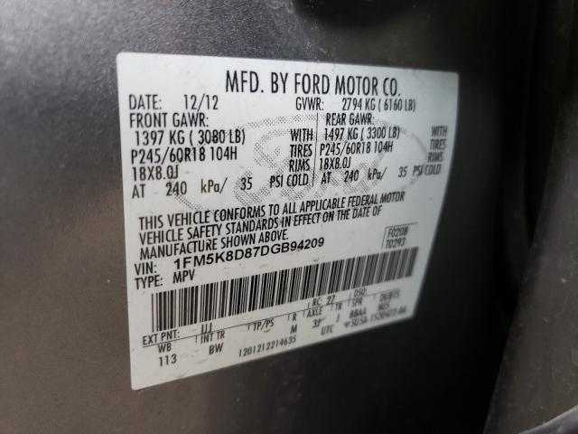 2013 FORD EXPLORER X - 1FM5K8D87DGB94209