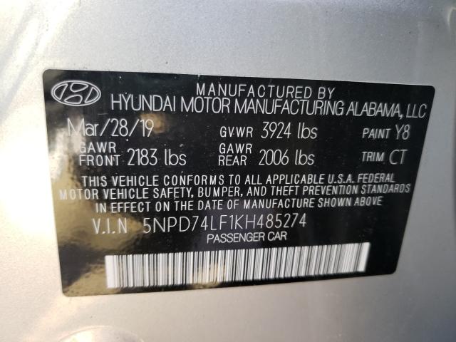 2019 HYUNDAI ELANTRA SE - 5NPD74LF1KH485274
