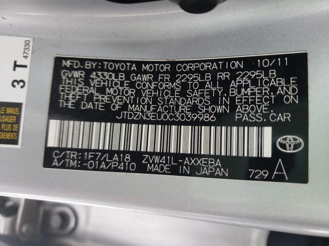 2012 TOYOTA PRIUS V JTDZN3EU0C3039986