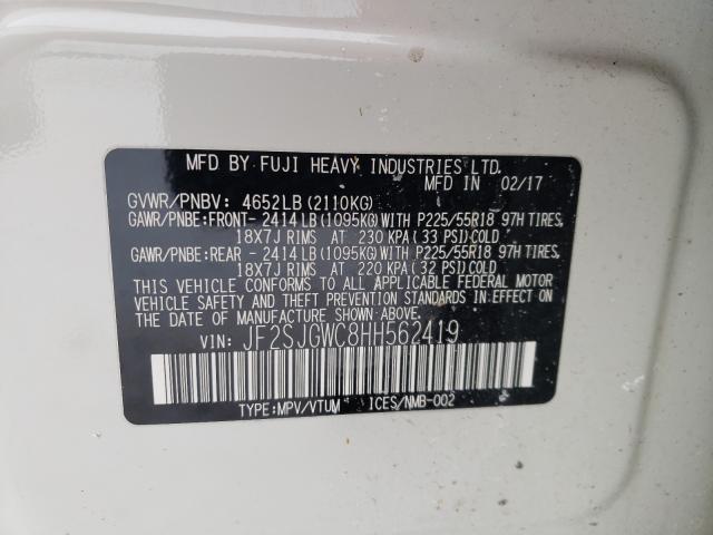 2017 SUBARU FORESTER JF2SJGWC8HH562419