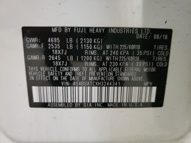 2017 SUBARU OUTBACK TO 4S4BSATCXH3244341