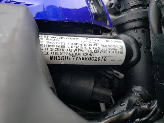 2019 YAMAHA YZFR3 MH3RH17Y5KK002918