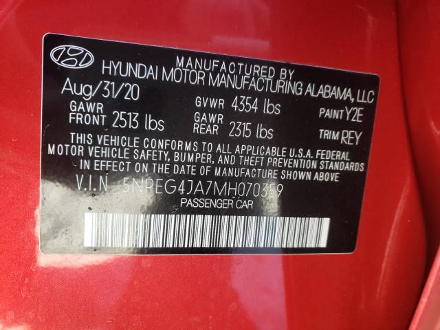 2021 HYUNDAI SONATA SE 5NPEG4JA7MH070359