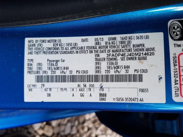 2013 FORD FIESTA SE 3FADP4EJ4DM214620
