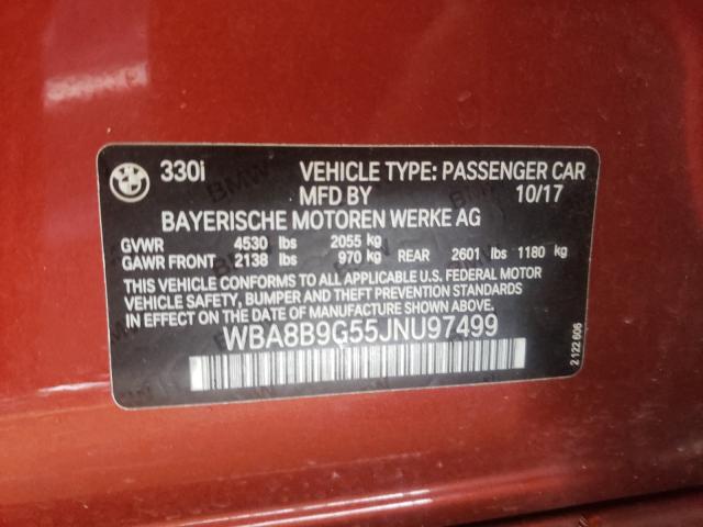 2018 BMW 330 I WBA8B9G55JNU97499