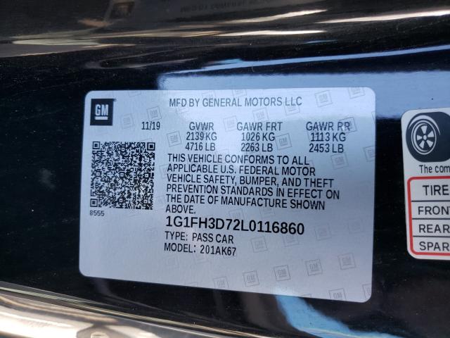 2020 CHEVROLET CAMARO SS 1G1FH3D72L0116860