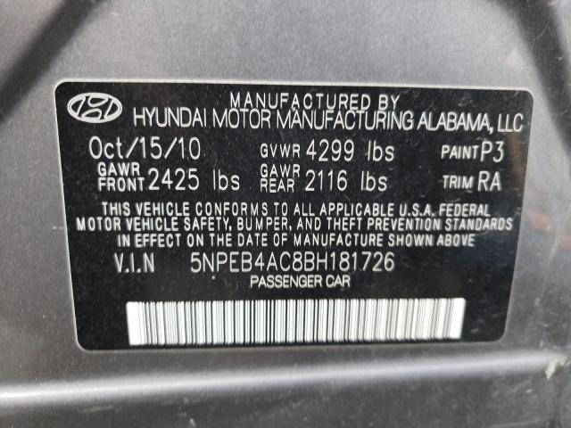 2011 HYUNDAI SONATA GLS 5NPEB4AC8BH181726