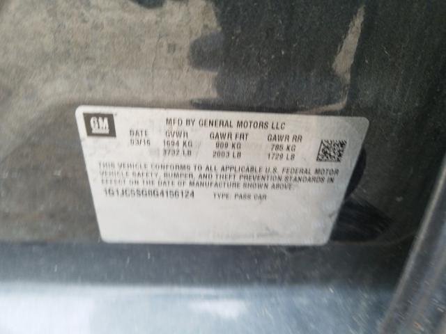 2016 CHEVROLET SONIC LT 1G1JC5SG8G4156124