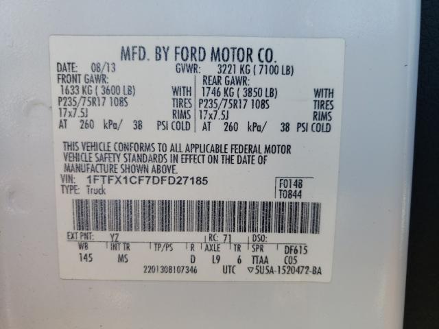 2013 FORD F150 SUPER - 1FTFX1CF7DFD27185