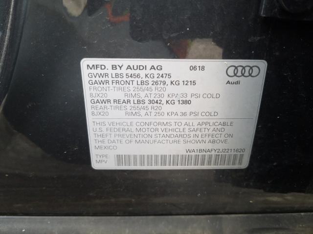 2018 AUDI Q5 PREMIUM WA1BNAFY2J2211620