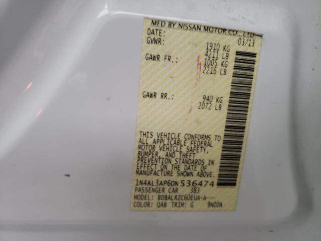 2013 NISSAN ALTIMA 2.5 1N4AL3AP6DN536474