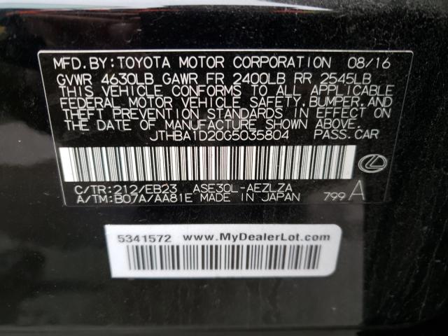 2016 LEXUS IS 200T JTHBA1D20G5035804