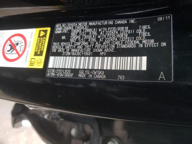 2011 LEXUS RX 350 2T2BK1BA3BC119681