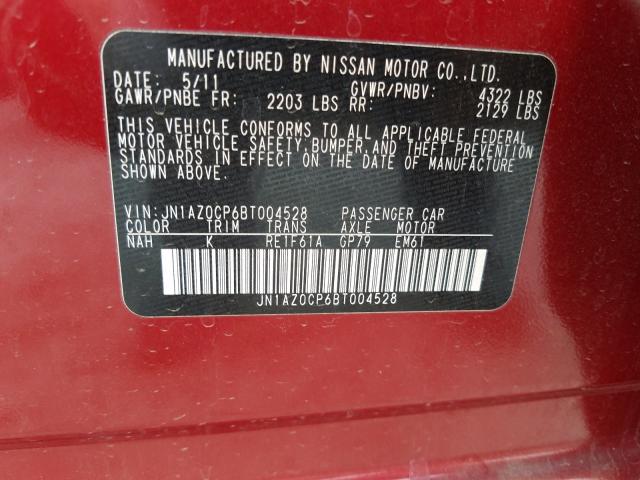 2011 NISSAN LEAF SV JN1AZ0CP6BT004528