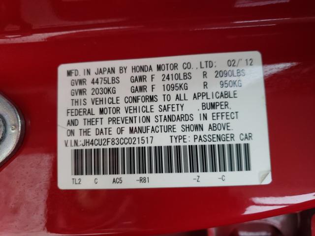 2012 ACURA TSX SE JH4CU2F83CC021517