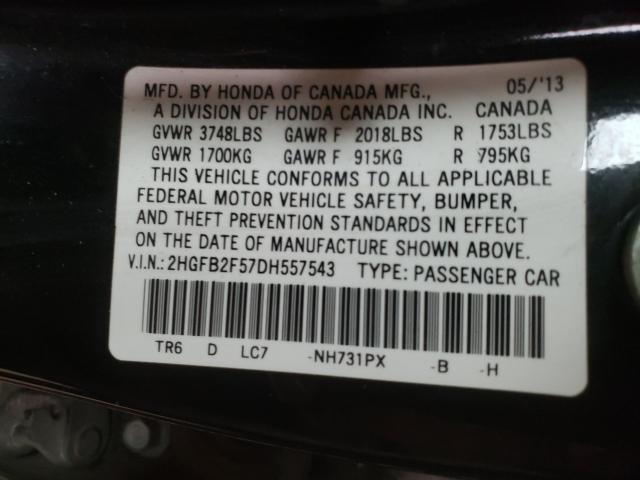 2013 HONDA CIVIC 2HGFB2F57DH557543