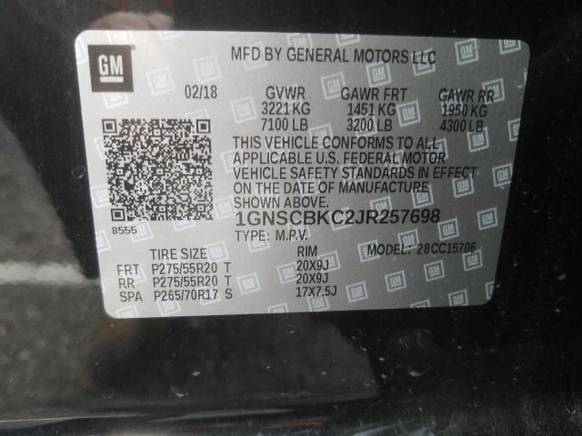 2018 CHEVROLET TAHOE C150 1GNSCBKC2JR257698