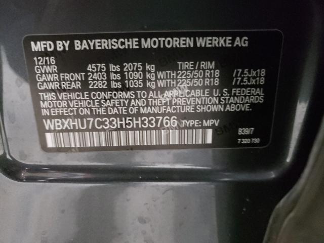 2017 BMW X1 SDRIVE2 WBXHU7C33H5H33766