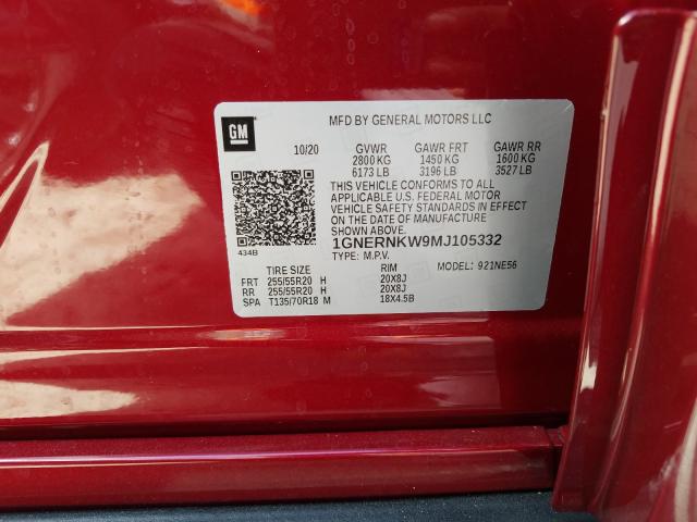 2021 CHEVROLET TRAVERSE H 1GNERNKW9MJ105332