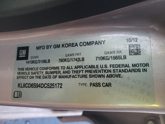 2013 CHEVROLET SPARK KL8CD6S94DC525172