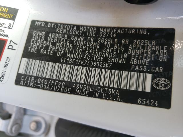 2014 TOYOTA CAMRY L - 4T1BF1FK7EU802367