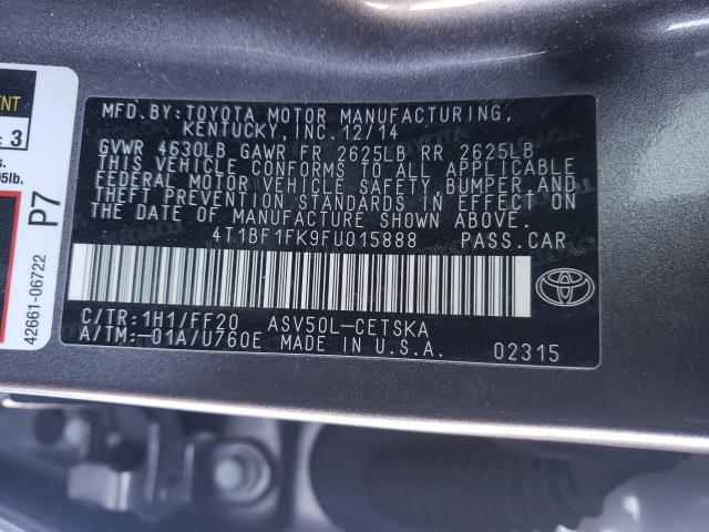 2015 TOYOTA CAMRY LE 4T1BF1FK9FU015888