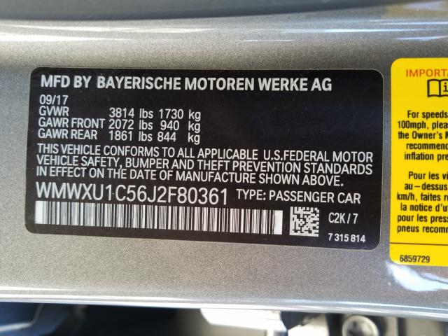 2018 MINI COOPER WMWXU1C56J2F80361