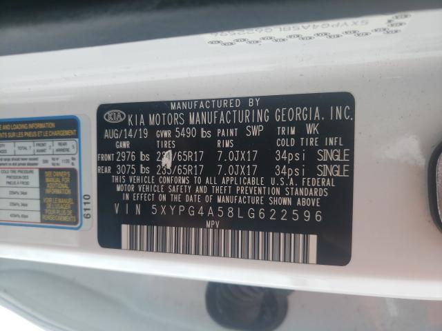 2020 KIA SORENTO S 5XYPG4A58LG622596