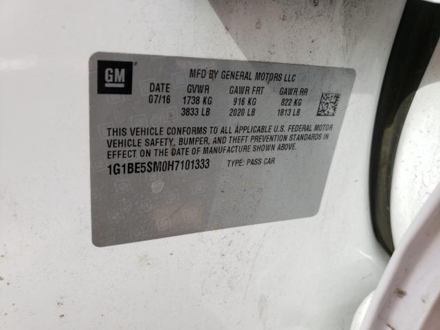 2017 CHEVROLET CRUZE LT - 1G1BE5SM0H7101333