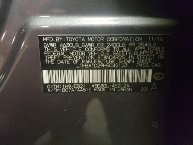 2017 LEXUS IS 200T JTHBA1D29H5042123