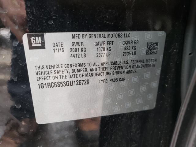 2016 CHEVROLET VOLT LT 1G1RC6S53GU126729