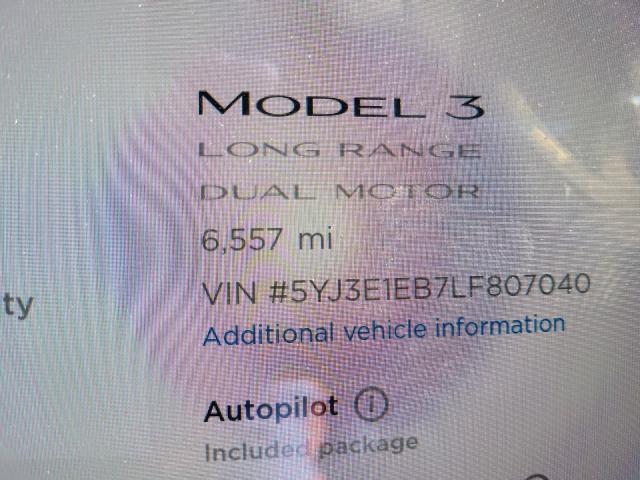 2020 TESLA MODEL 3 - 5YJ3E1EB7LF807040