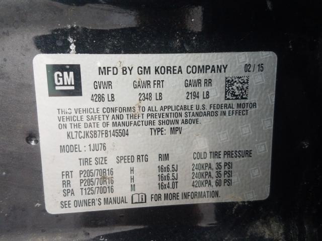 2015 CHEVROLET TRAX LS KL7CJKSB7FB145504