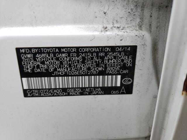 2014 LEXUS IS 250 JTHCF1D26E5012787